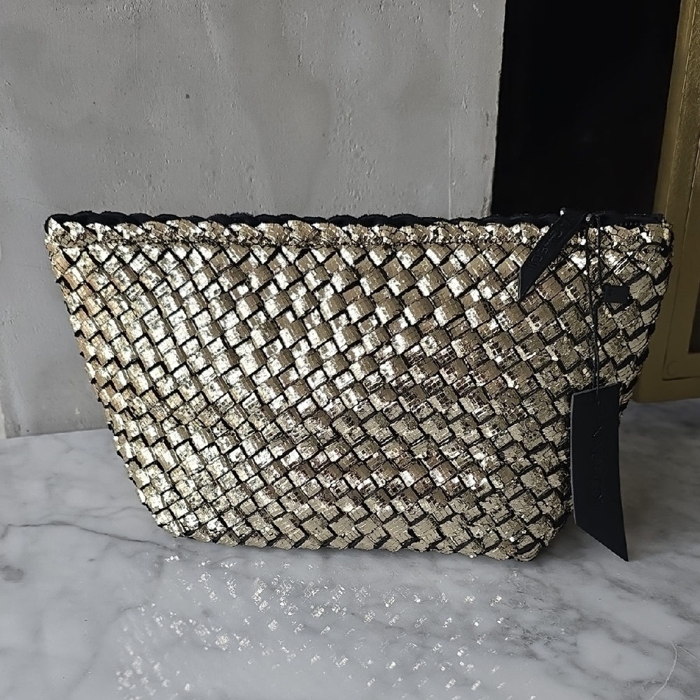 Naghedi Portofino Gold Cosmetic Pouch Large NEW